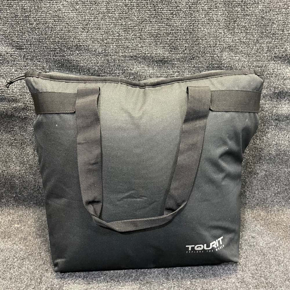 TOURIT SCTZ200310003 Black Zippered Insulated Soft Sided Cooler Tote Bag
